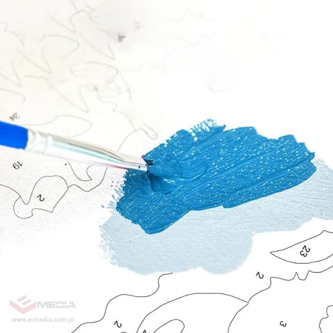 MALOWANIE PO NUMERACH OBRAZ Z RAMĄ DIY ZESTAW PĘDZLE FARBY PŁÓTNO 40x50