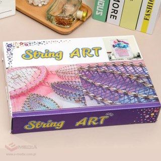 ZESTAW KREATYWNY DO STRING ART PRZEPLATANKA HAFT OBRAZ LED W RAMCE 21x30 CM