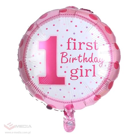 Balony na 1 Urodziny Roczek Dziewczynka Zestaw 5 szt Gwiazdki Balon