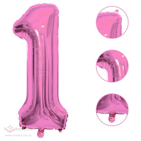 Balony na 1 Urodziny Roczek Dziewczynka Zestaw 5 szt Gwiazdki Balon