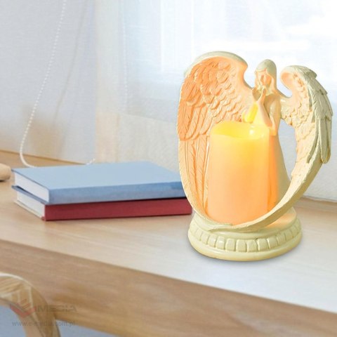 Figurka Dekoracyjna Świecznik Świeca Ozdoba Anioł Aniołek Led Święta Ogród 16cm