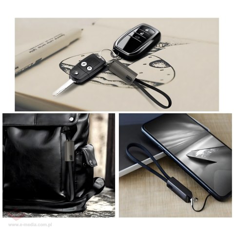 Kabel Ładowarka Brelok Smycz do Danych USB-C - USB-A Szybkie Ładowanie