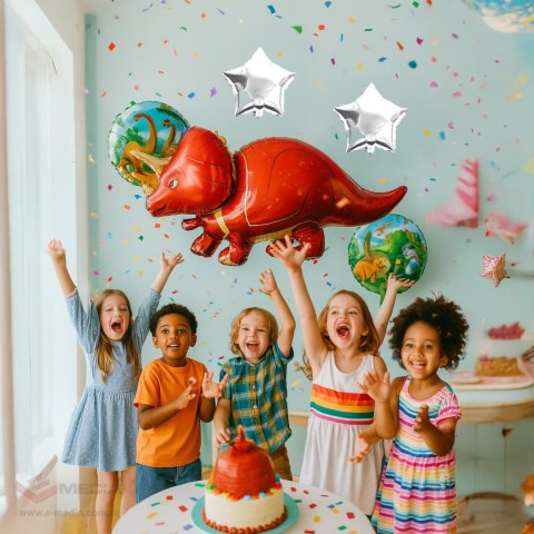 Zestaw Balonów Urodzinowych Dinozaur na Urodziny Urodzinowe Przyjęcia 5 szt