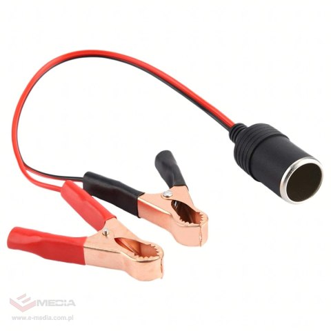 Adapter Przejściówka Gniazda Zapalniczki z Wyjściem na Krokodylki 12V 24V