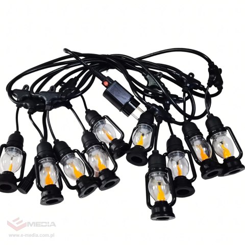 Girlanda Swietlna Lampki Dekoracyjne Led 10 szt Latarenki Ogrodowe 10cm 5m
