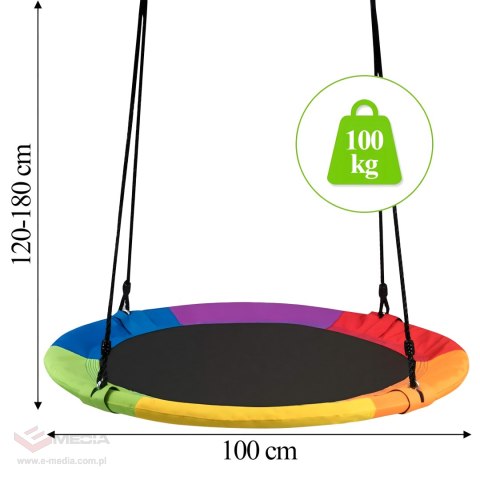 Huśtawka Ogrodowa Duża 100 cm Bocianie Gniazdo dla Dzieci Stelaż Hamak