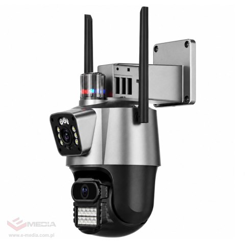 Kamera Podwójna Wifi Zewnętrzna Wewnętrzna Obrotowa Smart Detekcja Alarm IP