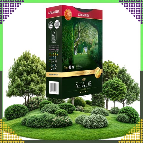 Premium Trawa Nasiona Mieszanka SHADE 1kg 40m Zaciemnione Miejsca do Cienia