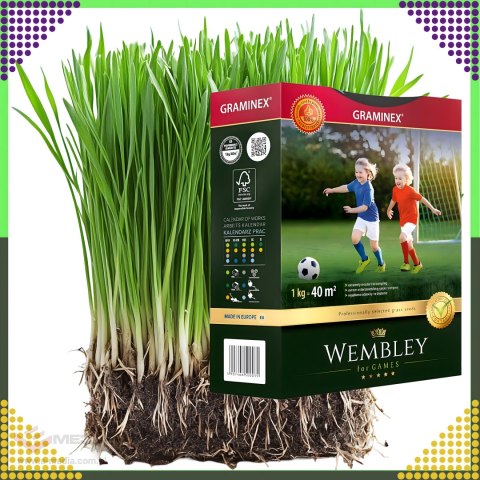 Premium Trawa sportowa sportowa boiskowa WEMBLEY 1kg 40m trawnik sportowy