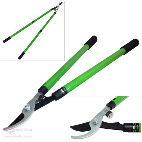 Sekator Ogrodowy Nożycowy Teleskopowy Dwuręczny Nożyce do Gałęźi 68 cm