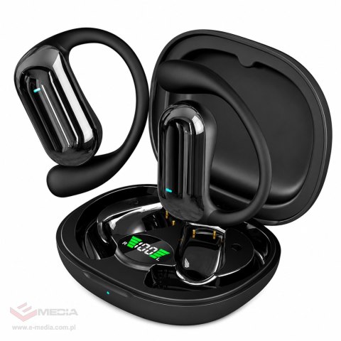 Słuchawki Bezprzewodowe Douszne Bluetooth Etui Powerbank Tłumacz AI Czarne