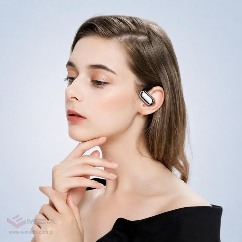Słuchawki Bezprzewodowe Douszne Bluetooth Etui Powerbank Tłumacz AI Czarne