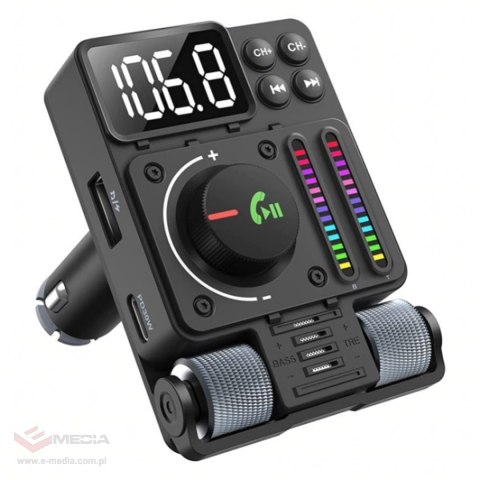 Transmiter Samochodowy Nadajnik Radio Fm Bluetooth 5.3 PD 30W Ładowarka