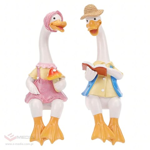 Figurka Figurki Ogrodowe Ozdobne Dekoracja Ogrodowa Para Kaczek 2 szt