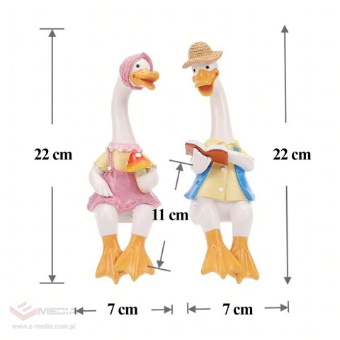 Figurka Figurki Ogrodowe Ozdobne Dekoracja Ogrodowa Para Kaczek 2 szt