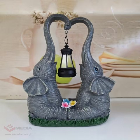 Figurka Lampka Lampa Ozdoba Ogrodowa Solarna Led Słoń Słonik z Lampionem