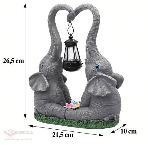 Figurka Lampka Lampa Ozdoba Ogrodowa Solarna Led Słoń Słonik z Lampionem