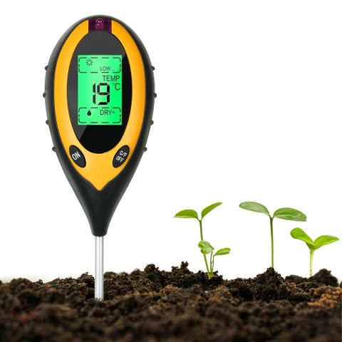 Kwasomierz Tester Gleby Ziemi Podłoża Ph Ziemi 4w1 Miernik Temperatura