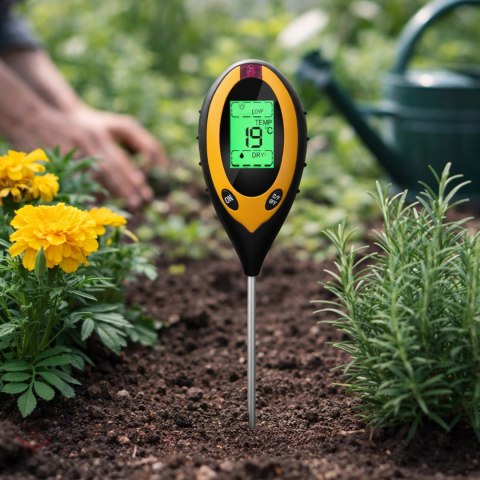 Kwasomierz Tester Gleby Ziemi Podłoża Ph Ziemi 4w1 Miernik Temperatura