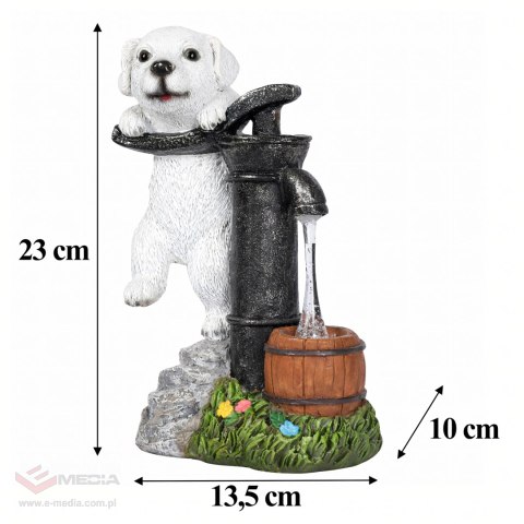 Lampa Lampka Solarna Ogrodowa Ozdobna Ozdoba Pies Szczeniak Led Dekoracja