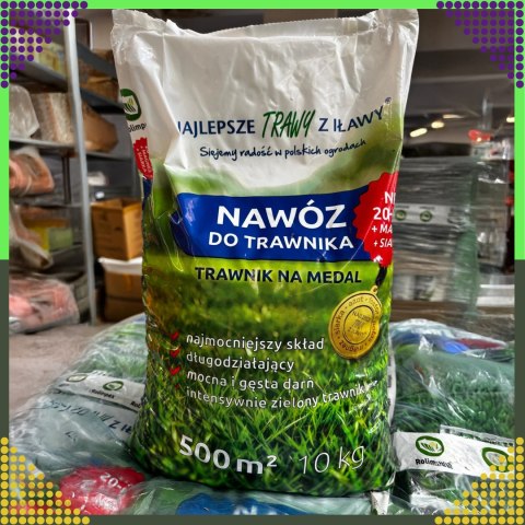 Nawóz do Trawnika Trawy Wieloskładnikowy NPK 20-8-10 Granulat 10 kg 500 m