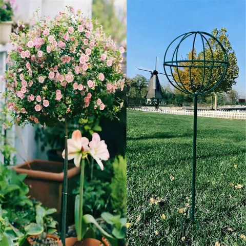 Pergola Ogrodowa Tarasowa Metalowa Podpora do Pnączy Róż Kwiatów 50x10cm zielona