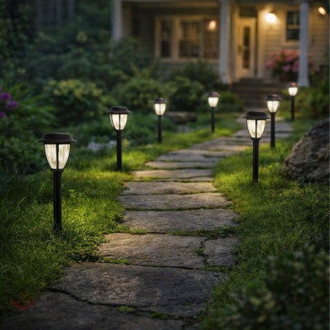Zestaw Lamp Lampa Solarna LED Latarnia Ogrodowa Słupek Wbijana Latarenka 10szt.