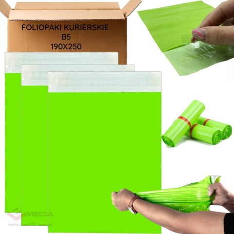 FOLIOPAKI KURIERSKIE ZIELONE B5 190x250 50 szt