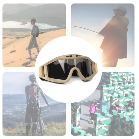 OKULARY TAKTYCZNE GOGLE WOJSKOWE OCHRONNE ASG STRZELECKIE AIRSOFT SPORTOWE