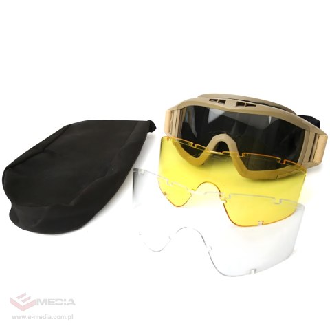 OKULARY TAKTYCZNE GOGLE WOJSKOWE OCHRONNE ASG STRZELECKIE AIRSOFT SPORTOWE
