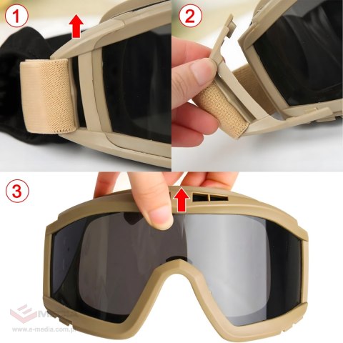 OKULARY TAKTYCZNE GOGLE WOJSKOWE OCHRONNE ASG STRZELECKIE AIRSOFT SPORTOWE