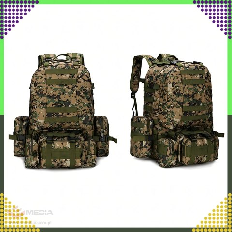 Plecak Szkolny Podróżny Taktyczny 4w1 Wojskowy Turystyczny Survival 50L