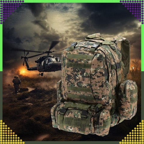 Plecak Szkolny Podróżny Taktyczny 4w1 Wojskowy Turystyczny Survival 50L