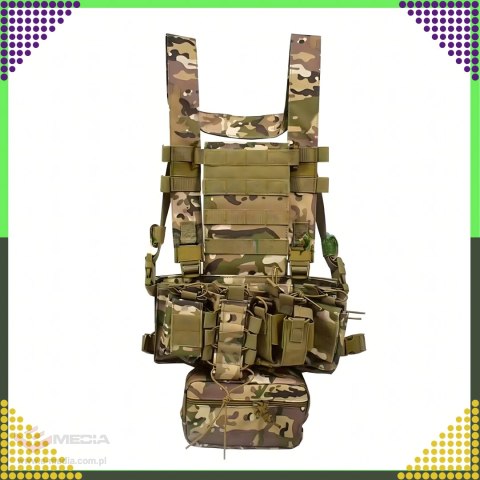 Kamizelka Taktyczna Wosjkowa Ochronna Molle Lekka Airsoft Zasobnik Asg
