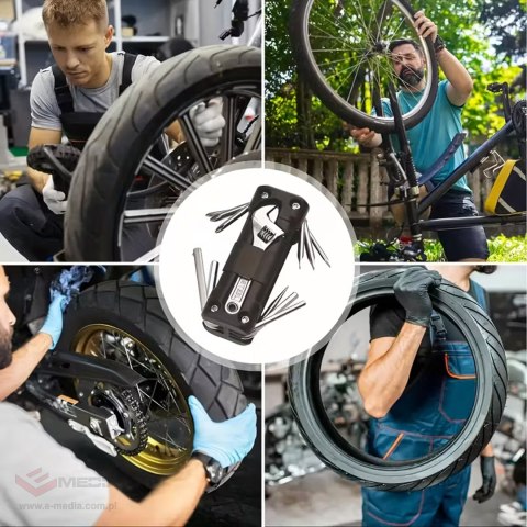 Multitool Rowerowy Klucze do Naprawy Wielofunkcyjny Zestaw Narzędzi 13w1