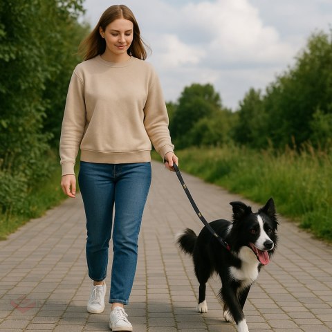 Smycz Nylonowa Trakcyjna 140 cm Linka Treningowa Spacerowa do Nauki Tresury