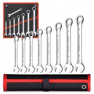 Zestaw Kluczy Płasko-Oczkowych 8 el. Klucze Płaskie Oczkowe Etui 8-22 mm