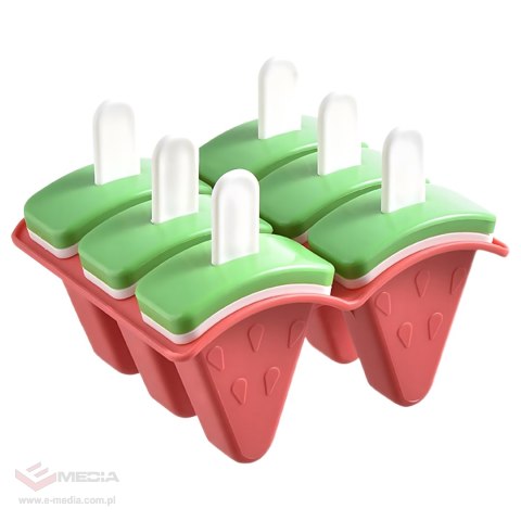Foremki Forma do Lodów na Patyku Domowe Sorbet Lody Foremka Arbuz 6 szt