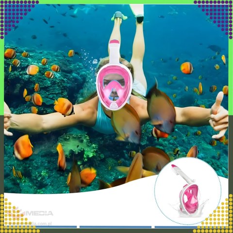 Maska do Nurkowania Pływania Snorkelingu Wody Pełnotwarzowa na Basen L/XL
