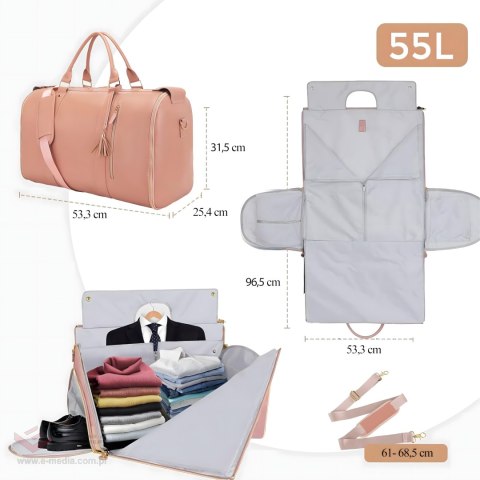 Składana Torba Podróżna Elegancka Biznesowa na Garnitur Sukienke 2w1 55L