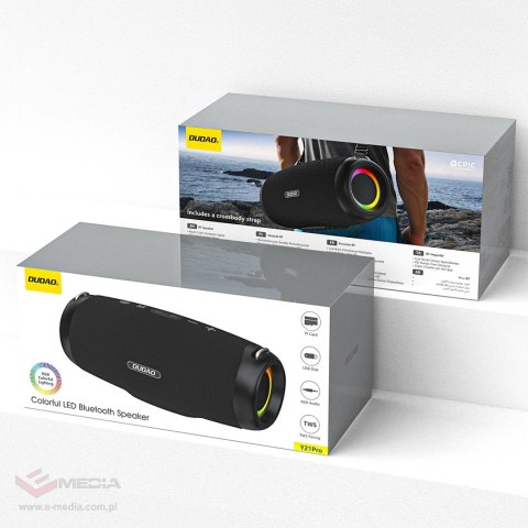 Głośnik bezprzewodowy Dudao Y21Pro podświetlany RGB Bluetooth 5.3 - czarny