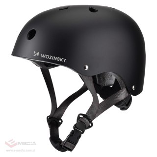 Kask rowerowy BMX/hulajnoga Wozinsky lekki 54-58 cm - czarny