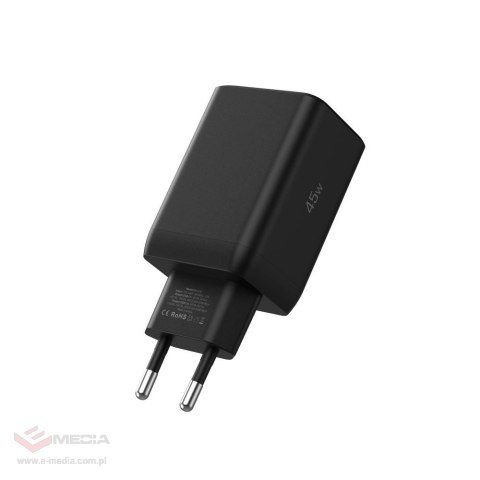 Ładowarka sieciowa Tech-Protect NC45W-GAN 2-PORT PD45W - czarne