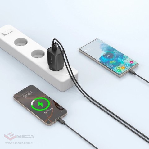 Ładowarka sieciowa Tech-Protect NC45W-GAN 2-PORT PD45W - czarne