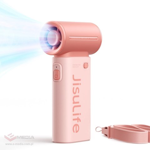 Mini dmuchawa Jisulife Handheld Fan Life9 5000mAh przenośny wiatraczek wentylator USB - różowy