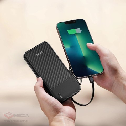 Powerbank Dudao K11 10000mAh z wbudowanymi kablami - czarny