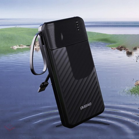 Powerbank Dudao K11 10000mAh z wbudowanymi kablami - czarny