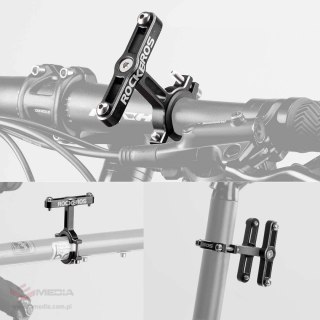 Adapter koszyka na bidon Rockbros KS-415 aluminiowy regulowany - czarny
