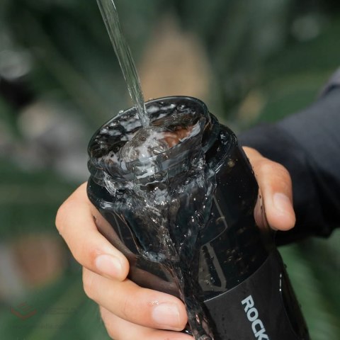 Bidon termiczny Rockbros S550H-1 700 ml z magnetycznym uchwytem i paskiem montażowym - czarny