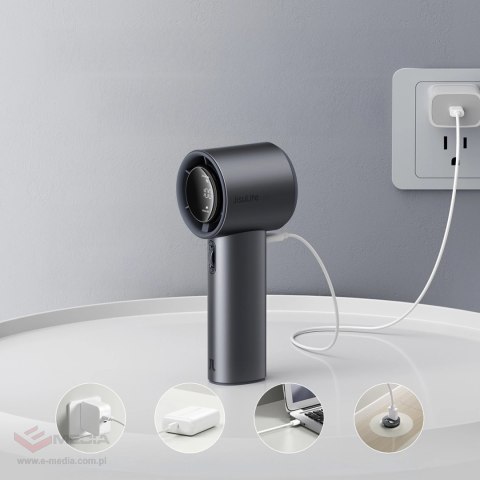 Mini dmuchawa Jisulife Handheld Fan Pro1 S 5000mAh FA53PRO przenośny wiatraczek wentylator USB metalowy - ciemnoszary